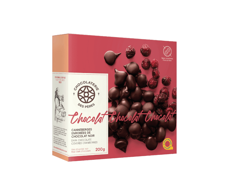 Canneberges enrobées de chocolat noir