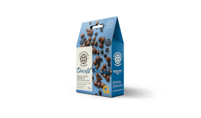 Bleuets séchés enrobés de chocolat au lait