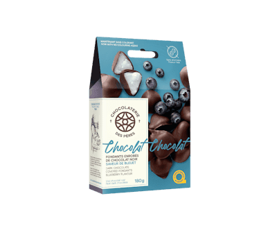 Fondants enrobés de chocolat noir - Saveur de bleuet 180 g